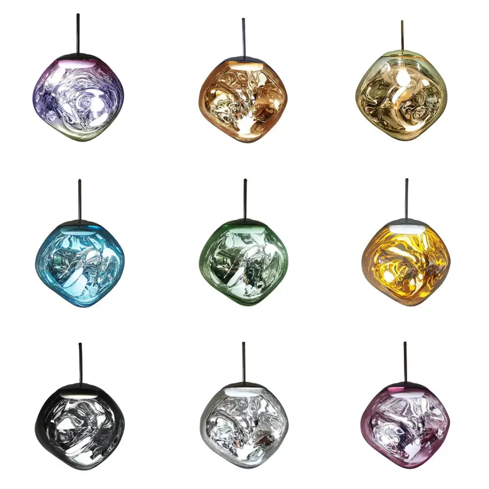 Modern metallic glass pendant lights dining room cluster fixture