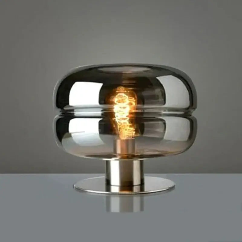 Modern metallic glass table lamp set elegant bedroom lighting