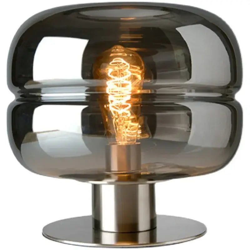 Modern metallic glass table lamp set elegant bedroom lighting