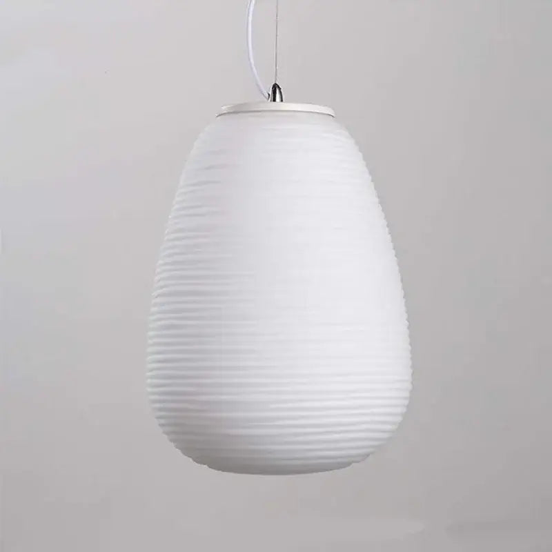 Modern milky white glass whorls cocoon pendant light dining room