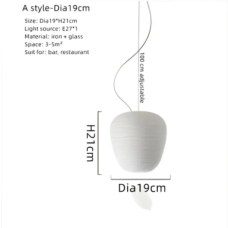 Modern milky white glass whorls cocoon pendant light dining room