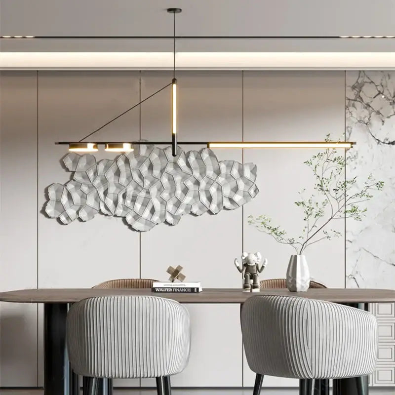 Modern minimalist black chandelier pendant light for dining room