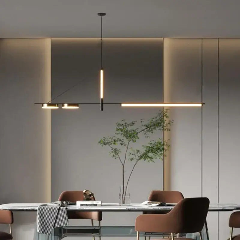 Modern minimalist black chandelier pendant light for dining room