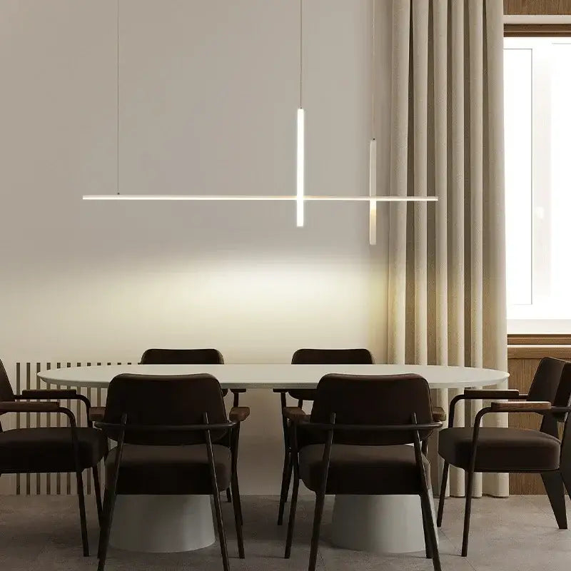 Modern minimalist black dimmable led pendant light kitchen strip