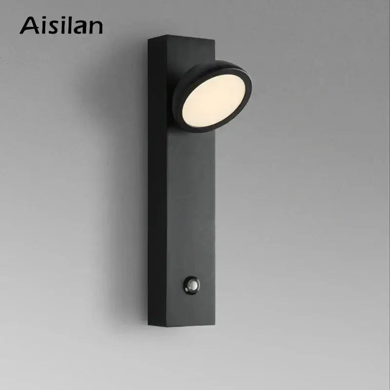 Modern minimalist black dimmable led wall lamp bedroom sconce
