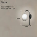 Modern minimalist black & gold frosted glass led wall lamp bedroom
