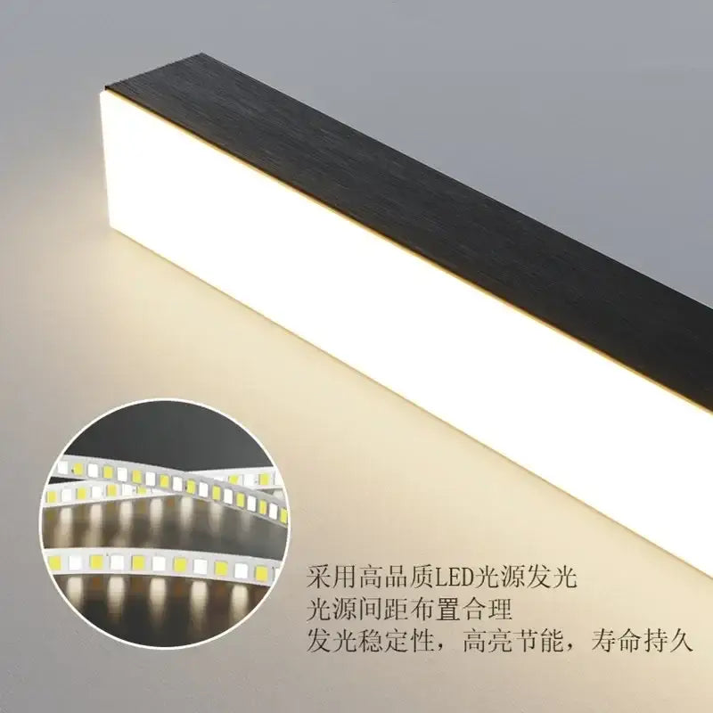 Modern minimalist black led ceiling chandelier kitchen island light