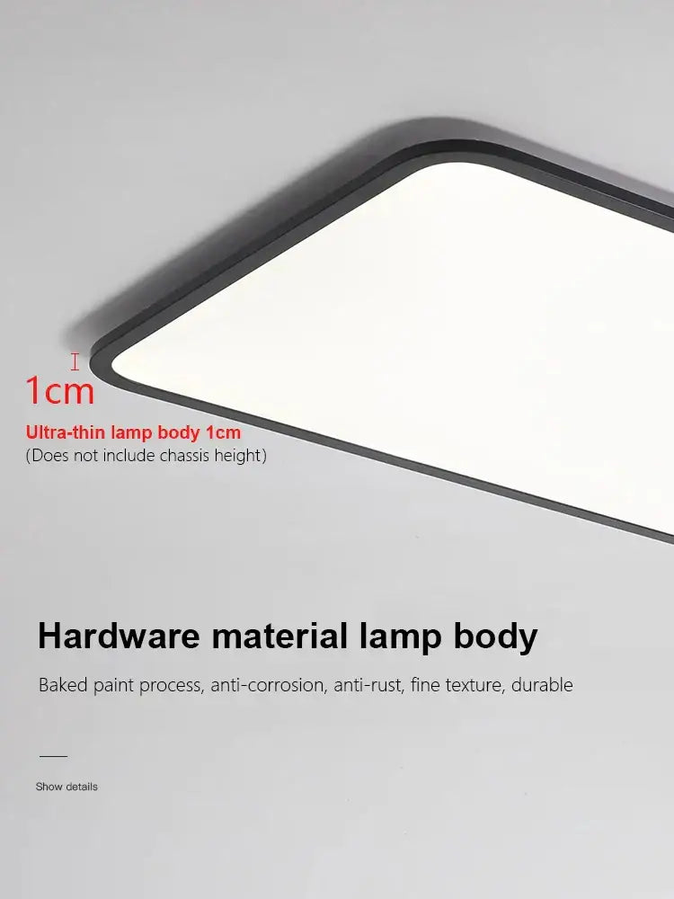 Modern minimalist black led ceiling lamp for living room