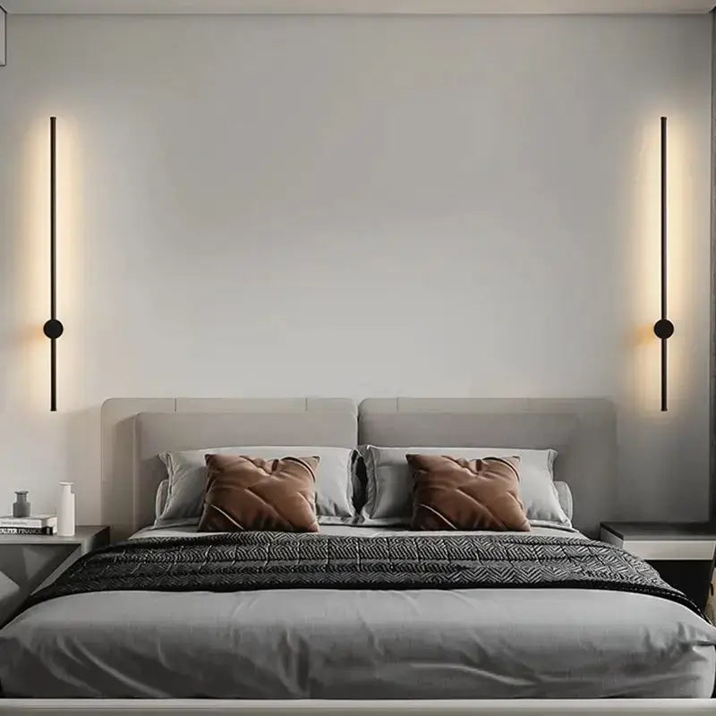 Modern minimalist black led strip wall lamp for staircase lighting