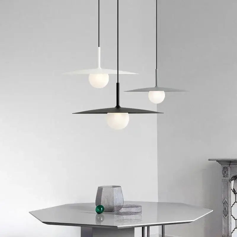 Modern minimalist black & white decorbites flying saucer dining room light