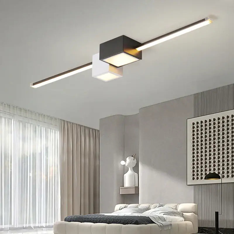 Modern minimalist black & white decorbites led ceiling light bedroom