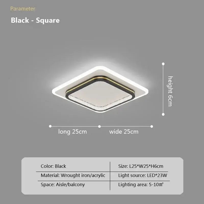 Modern minimalist crystal led ceiling lights entrance ring light