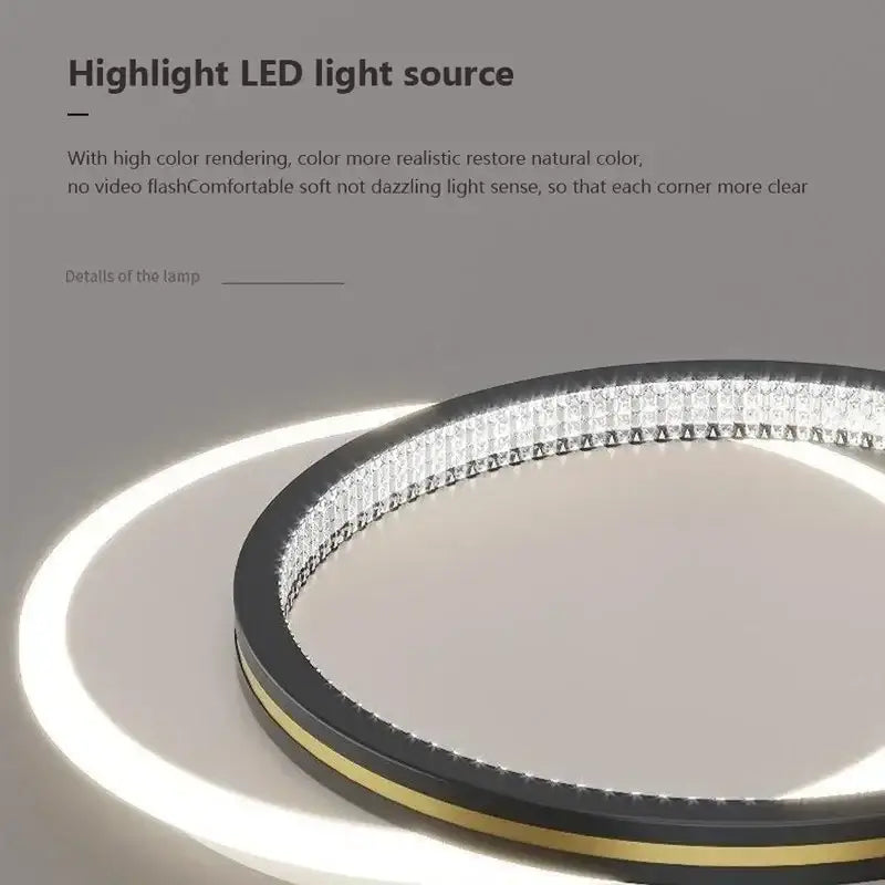 Modern minimalist crystal led ceiling lights entrance ring light