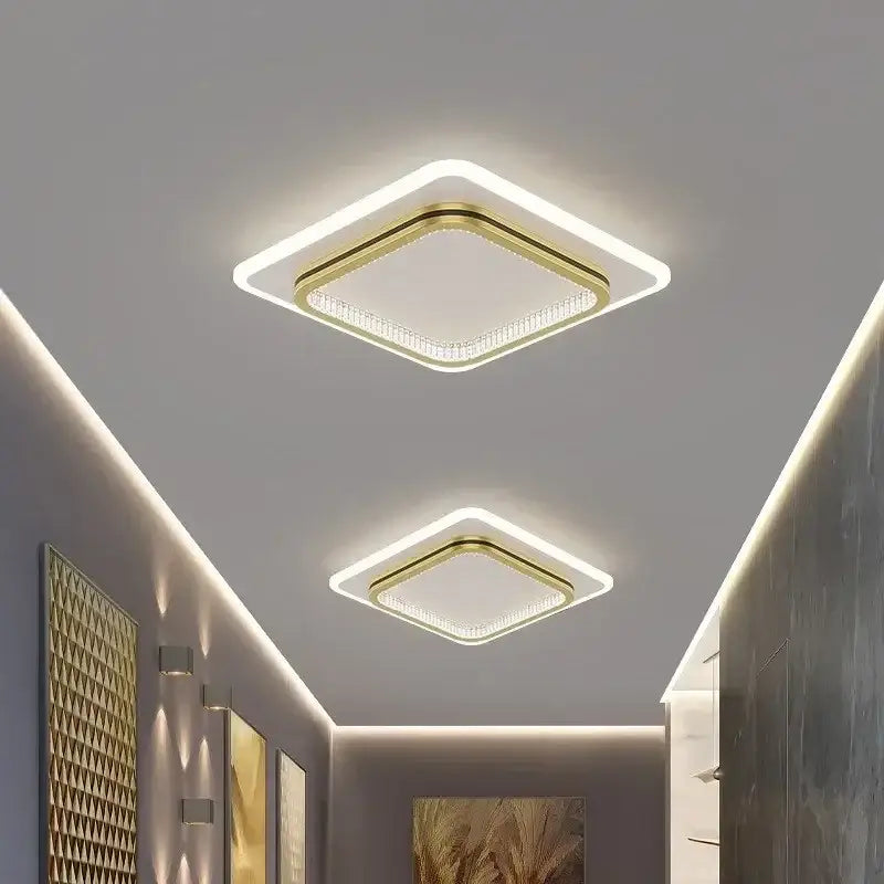 Modern minimalist crystal led ceiling lights entrance ring light