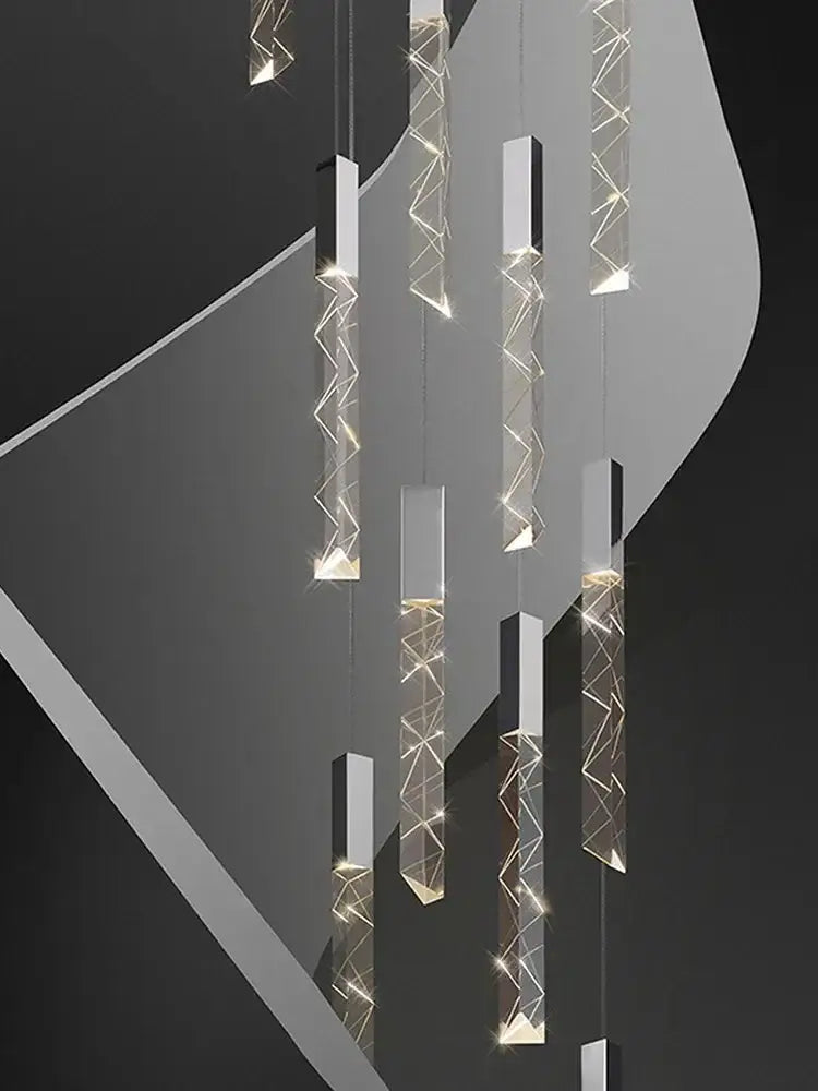 Modern minimalist crystal led pendant light for living room
