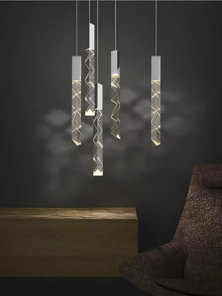 Modern minimalist crystal led pendant light for living room