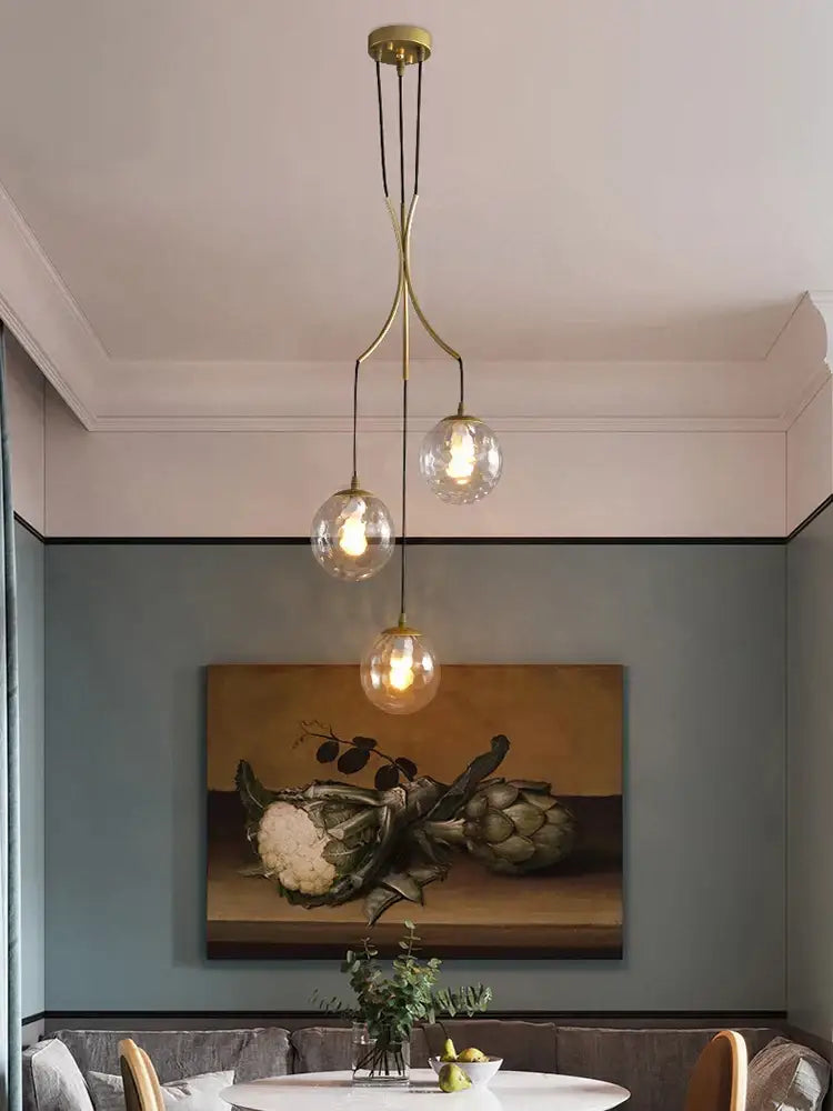 Modern minimalist decorbites glass ball chandelier staircase light