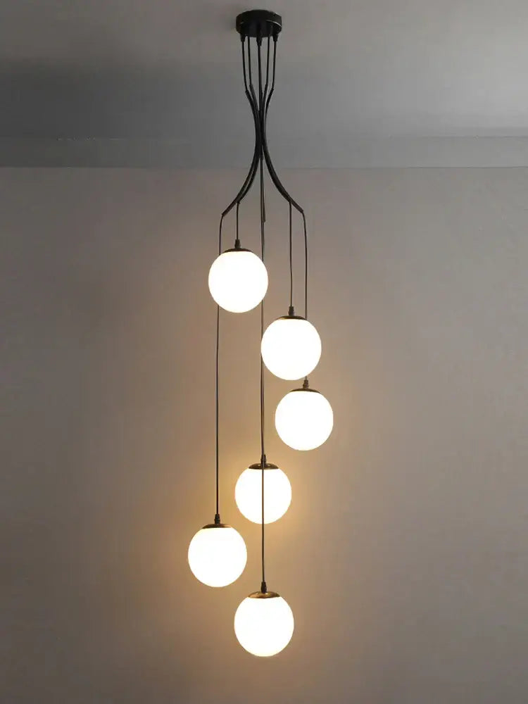 Modern minimalist decorbites glass ball chandelier staircase light