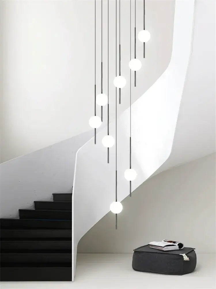 Modern minimalist glass ball led ceiling chandelier for dining room