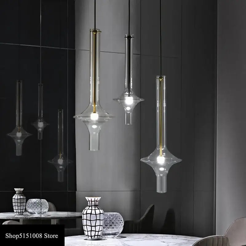 Modern minimalist glass pendant light kitchen hanging lamp