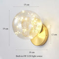 Modern minimalist glass shade gold wall lamp for bedroom