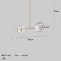 Modern minimalist gold glass led chandelier dining room pendant light