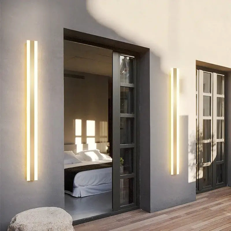 Modern minimalist gold led outdoor wall sconce garden light