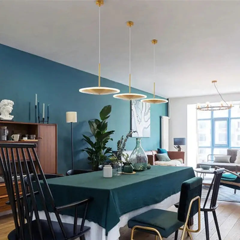 Modern minimalist gold led pendant light kitchen island decor