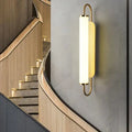 Modern minimalist gold led wall lamp bedroom cylindrical sconce