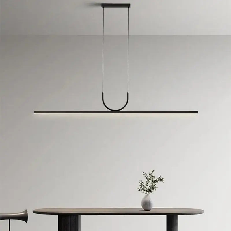 Modern minimalist led black ceiling chandelier dining room light