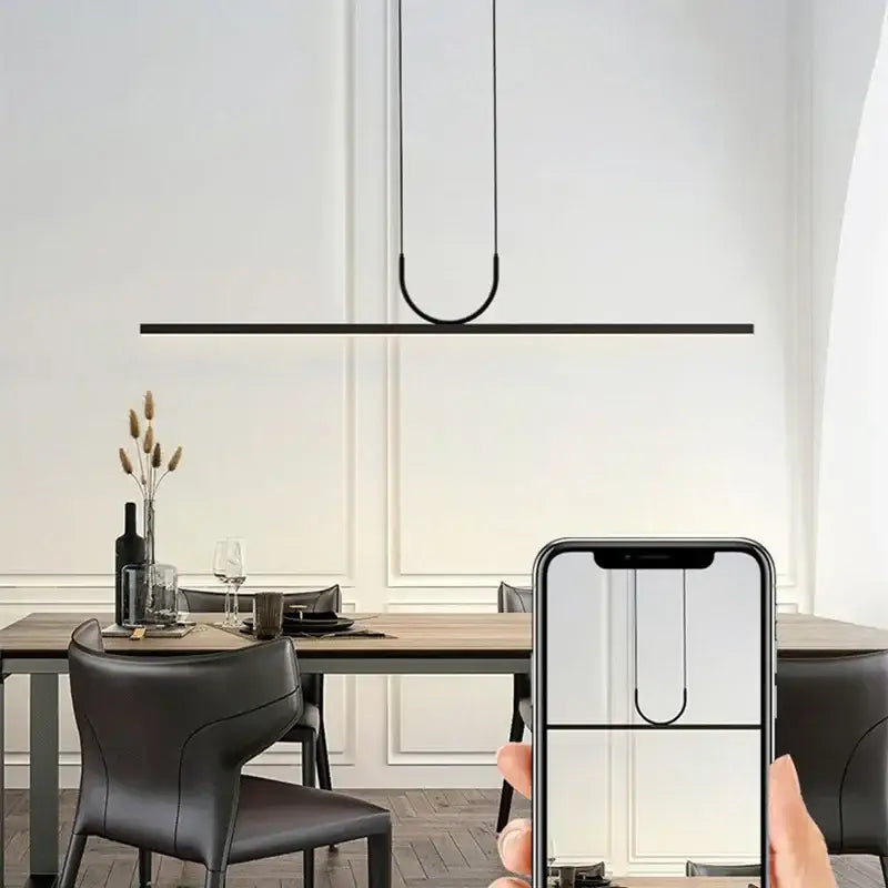 Modern minimalist led black ceiling chandelier dining room light