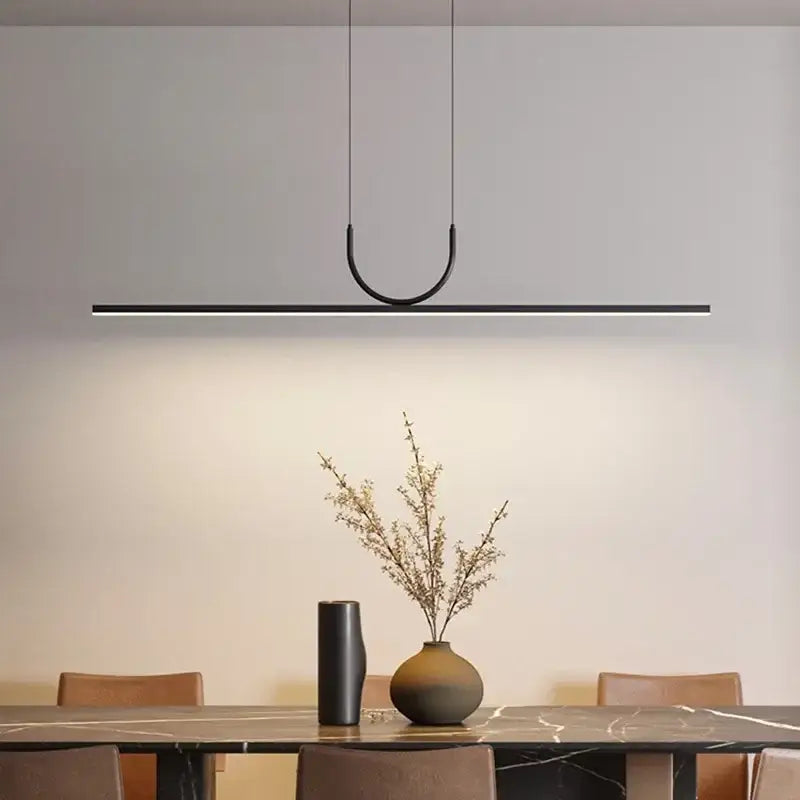 Modern minimalist led black ceiling chandelier dining room light