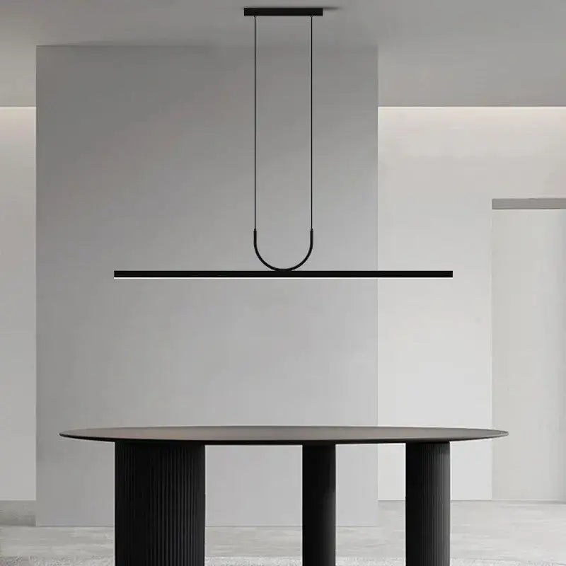 Modern minimalist led black ceiling chandelier dining room light