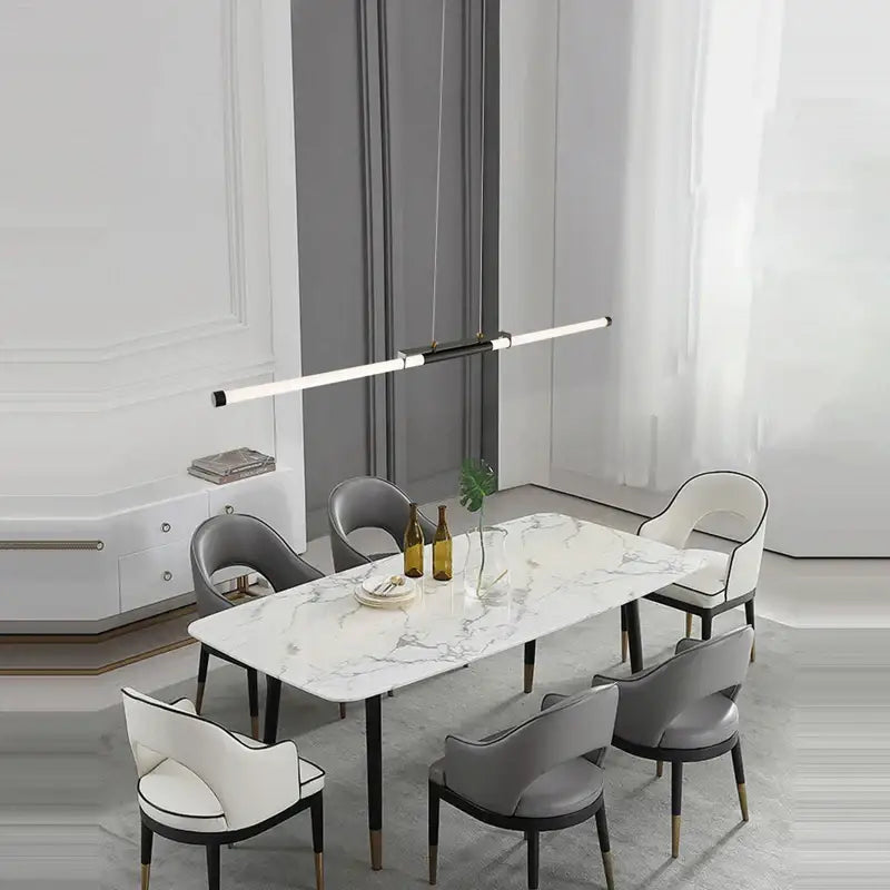 Modern minimalist led black gold designer chandelier dining room