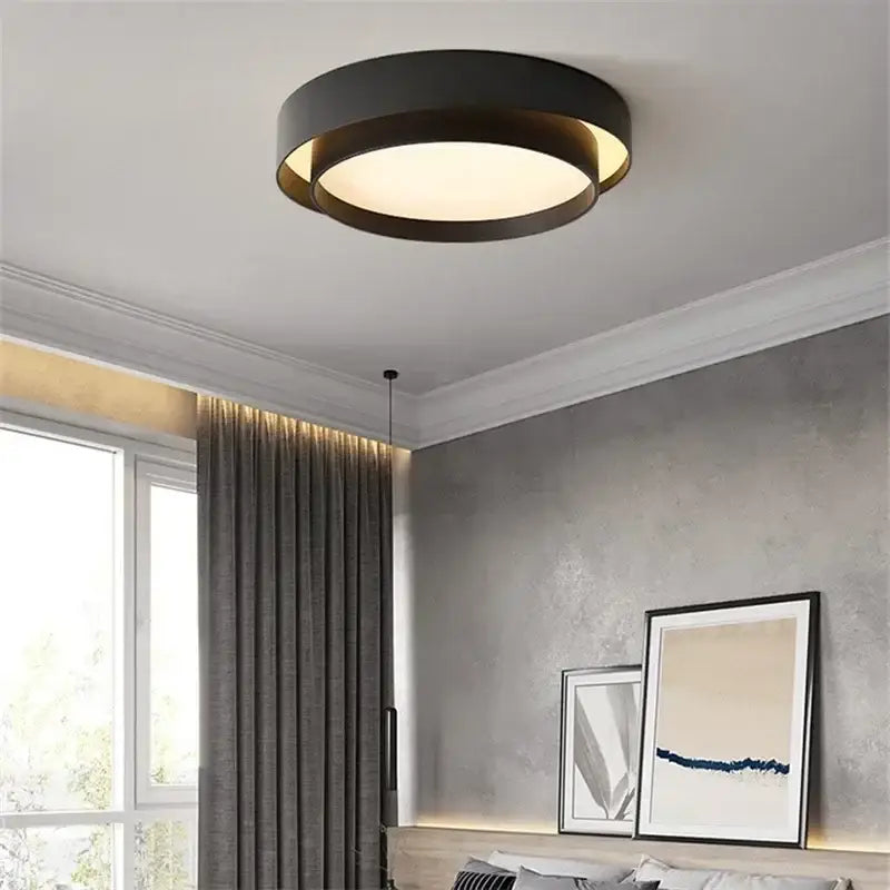 Modern minimalist led ceiling light white & black bedroom lighting
