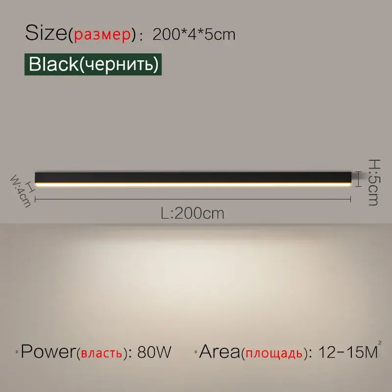 Modern minimalist linear led ceiling light for living room
