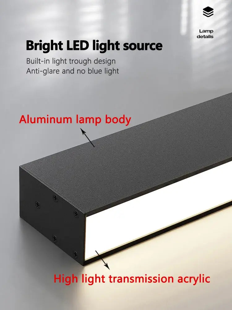 Modern minimalist linear led ceiling light for living room