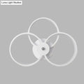 Modern minimalist white 3-ring wall sconce light fixture bedroom light