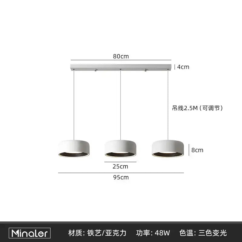 Modern minimalist white designer led chandelier dining room pendant