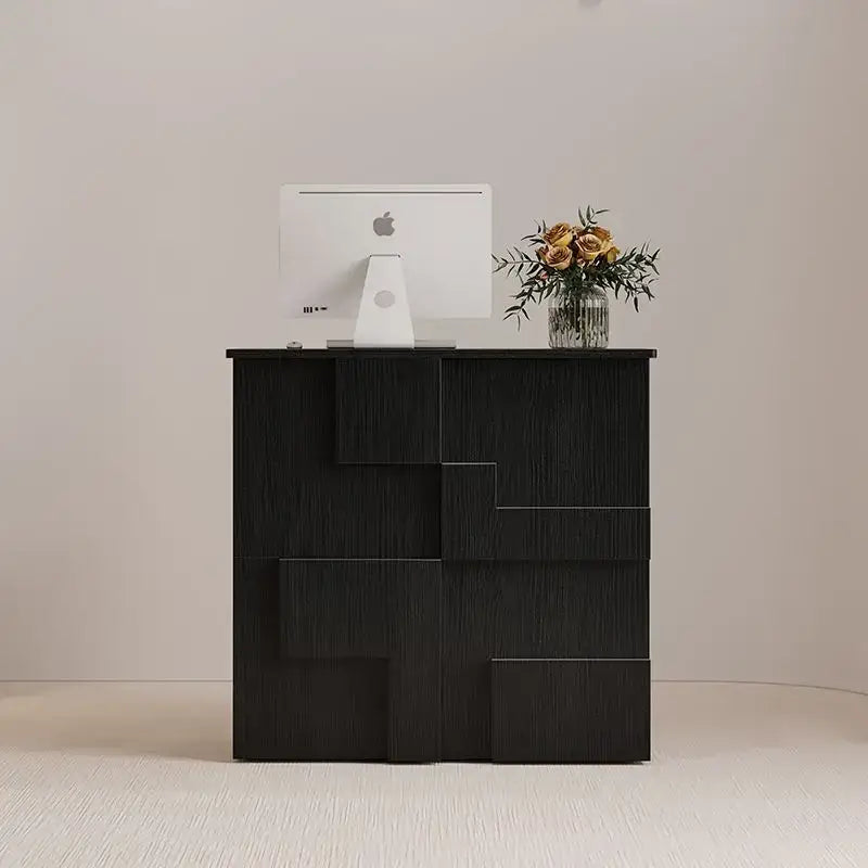 Modern minimalist white geometric living room lockers
