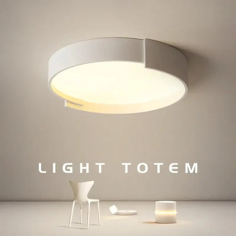 Modern minimalist white & gray led ceiling lamp for bedrooms