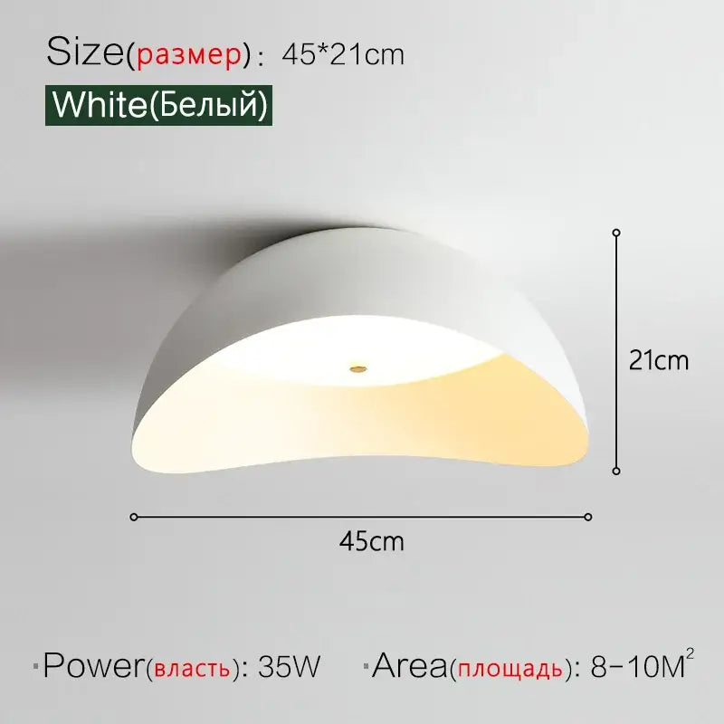 Modern minimalist white ingot ceiling lamp for bedroom lighting