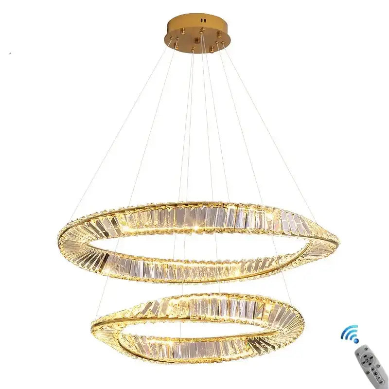 Modern multi tier gold decorbites crystal led chandelier dining room