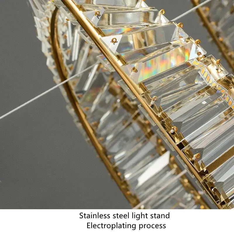 Modern multi tier gold decorbites crystal led chandelier dining room