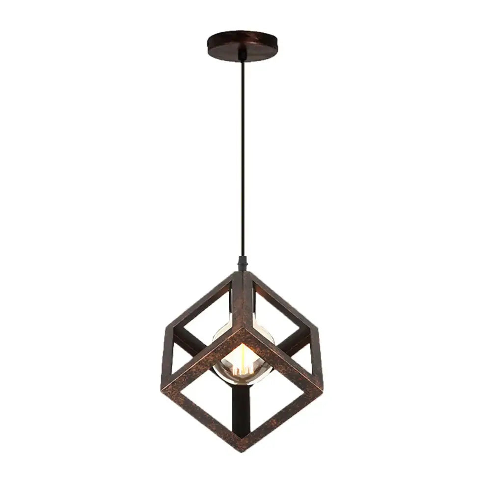 Modern multicolor geometric cube pendant lights set kitchen decor
