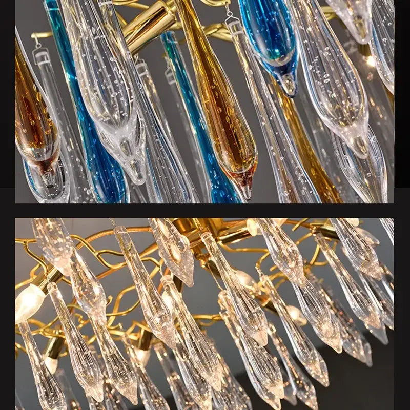 Modern nest crystal led chandelier living room bubble pendant light