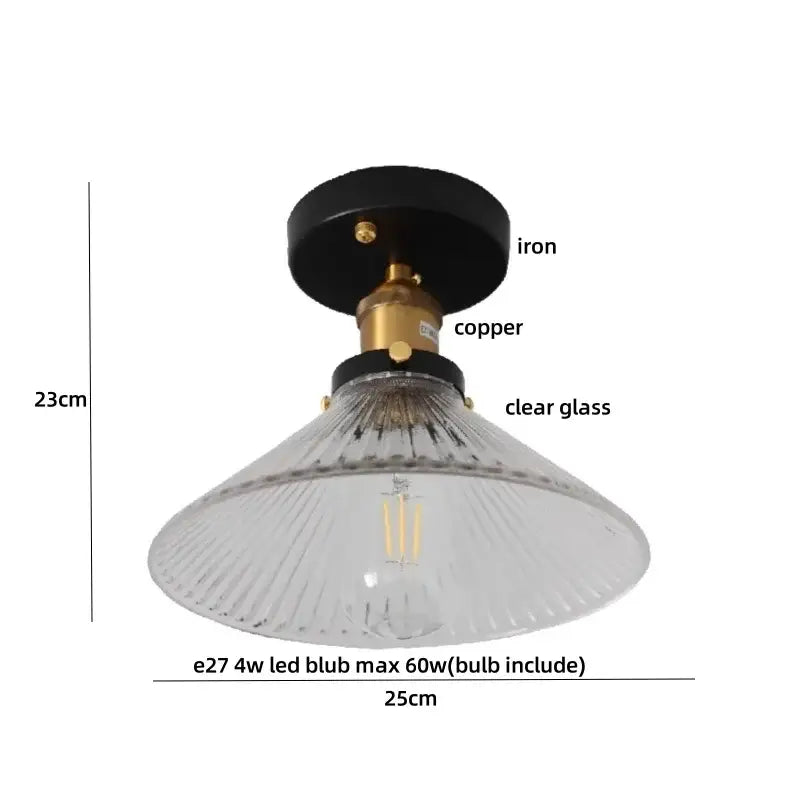 Modern nordic black & brass decorbites clear glass led ceiling lamp kitchen