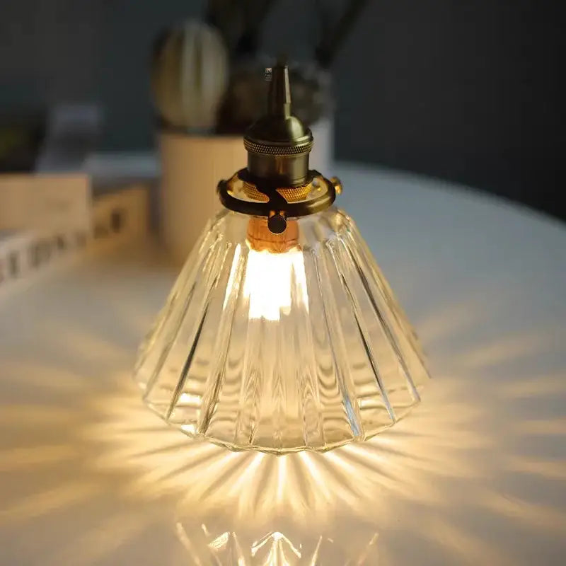Modern nordic brass and diamond glass led ceiling light bedroom