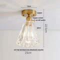 Modern nordic brass and diamond glass led ceiling light bedroom