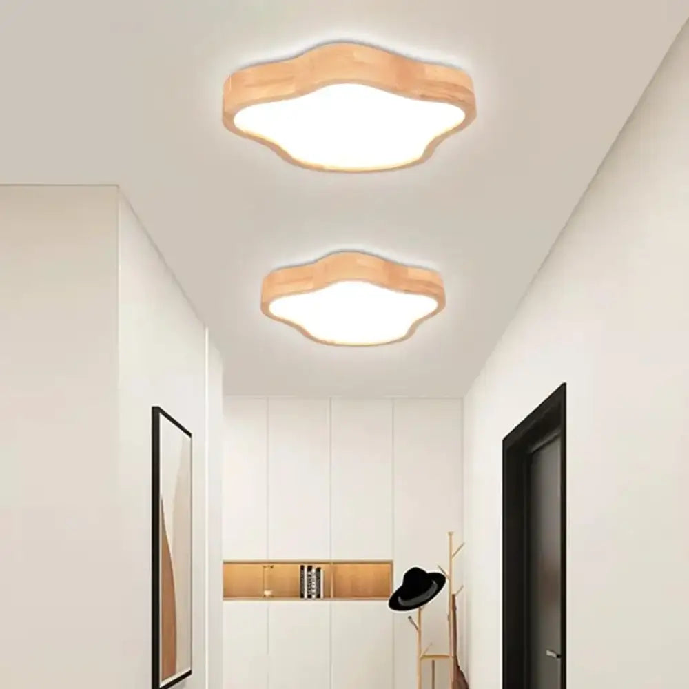 Modern nordic cloud shape wooden ceiling light for bedroom